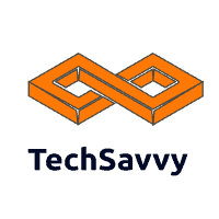 Techsavvy logo on a black background for an IT Consultant in Naples, Florida.