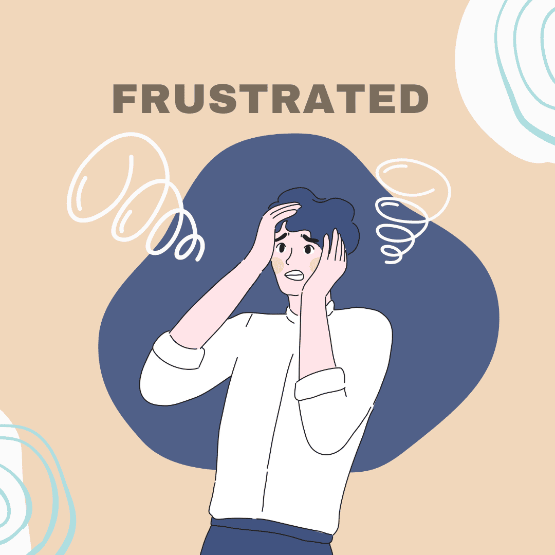 A cartoon illustration of a frustrated man in need of computer support in Naples, Florida.